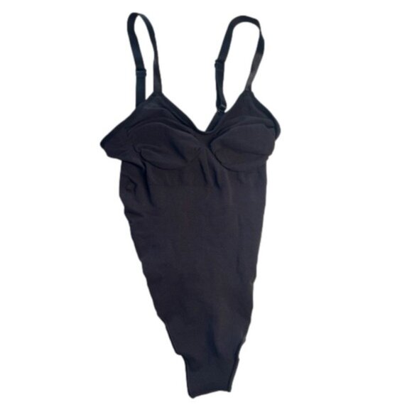 Skims XL Seamless Sculpt thong bodysuit onyx black compression NWOT MSRP 70 - Picture 1 of 6